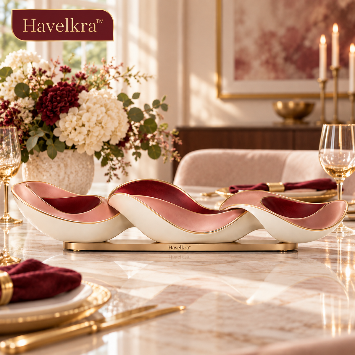 Havelkra™ Adjustable Sculptural Table Ribbon Centerpiece