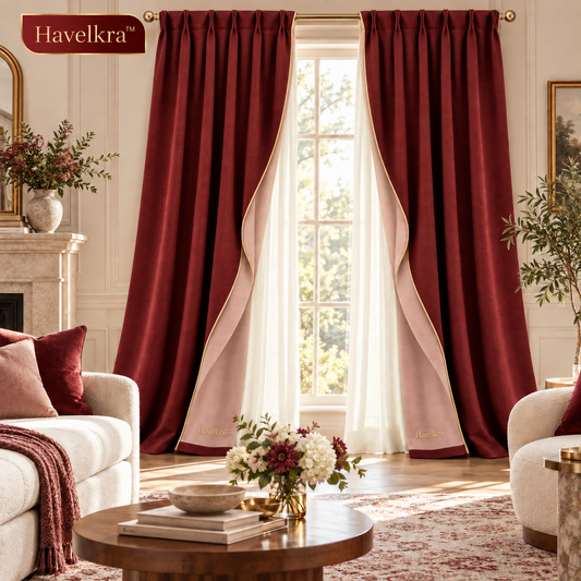 Havelkra™ Reversible Layered Light-Filtering Curtain Panels