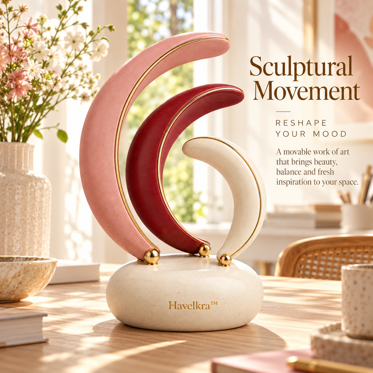 Havelkra™ Sculptural Pivot Arc Table Object