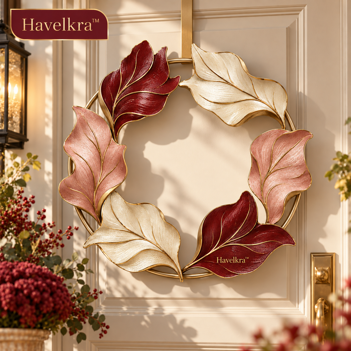 Havelkra™ Reversible Sculptural Seasonal Wreath with Convertible Display