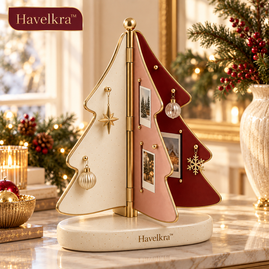 Havelkra™ Sculptural Fold-Out Christmas Tree Centerpiece with Memory Display