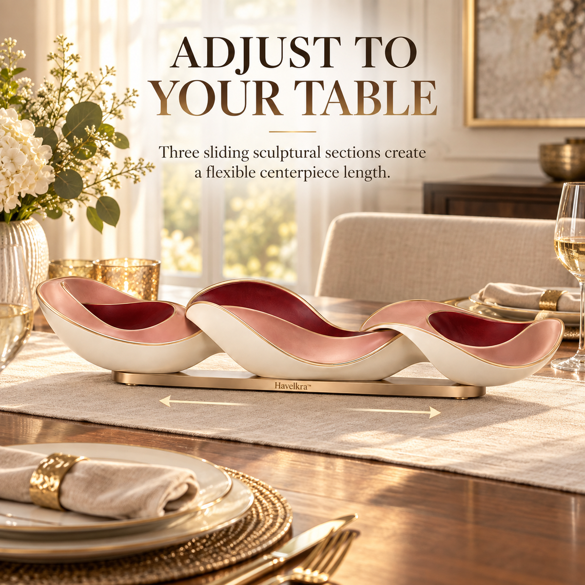 Havelkra™ Adjustable Sculptural Table Ribbon Centerpiece