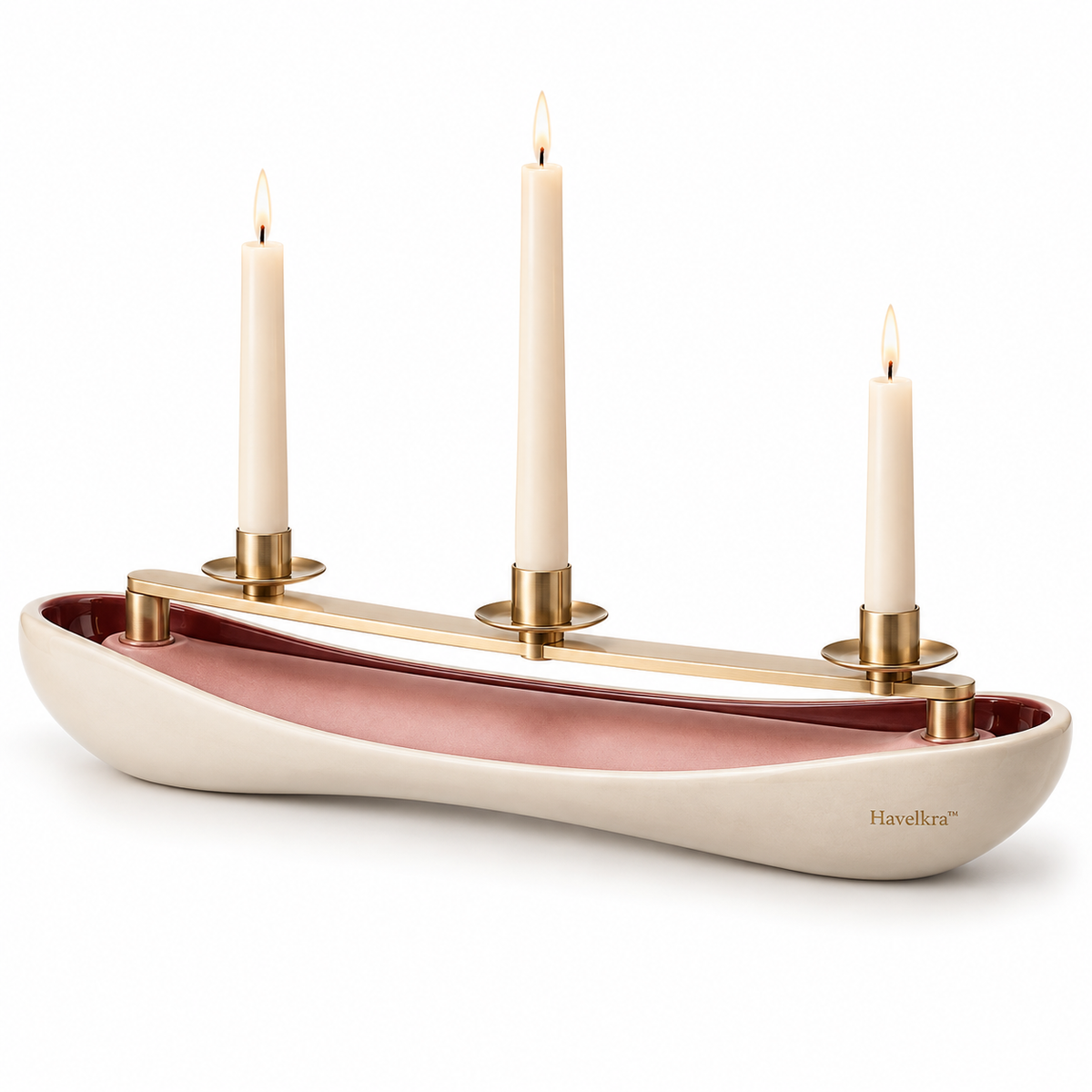 Havelkra™ Sculptural Sliding Candle Centerpiece with Adjustable Taper Holders