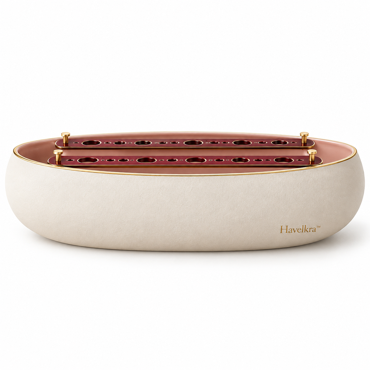 Havelkra™ Sculptural Low-Profile Centerpiece Vase with Sliding Stem Bridges