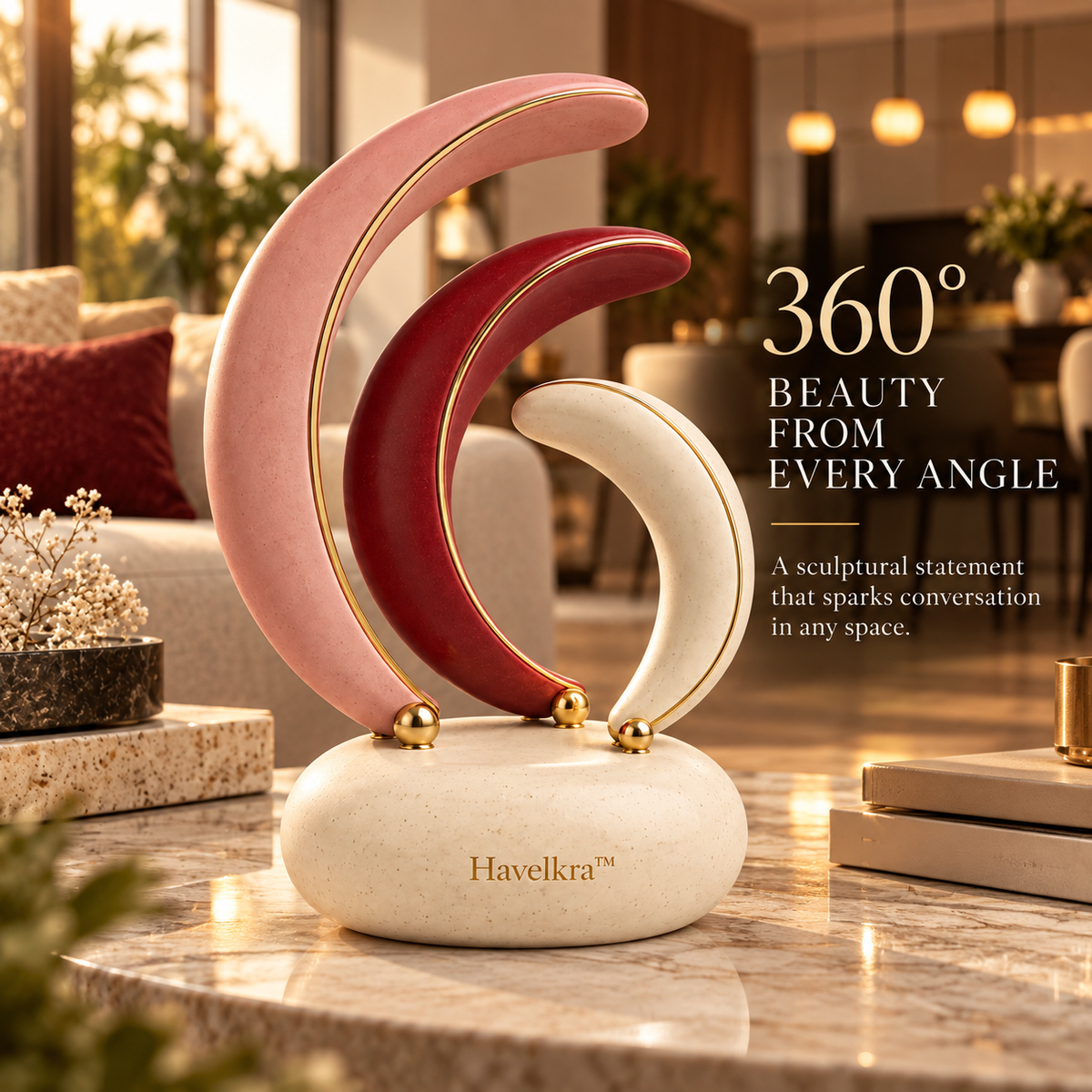 Havelkra™ Sculptural Pivot Arc Table Object