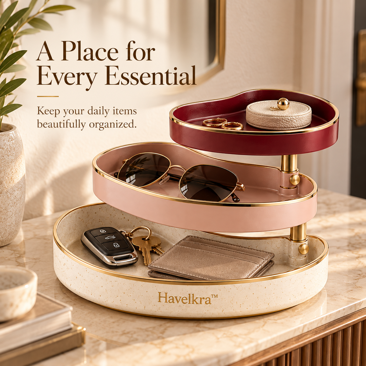 Havelkra™ Sculptural Expandable Layered Decorative Tray