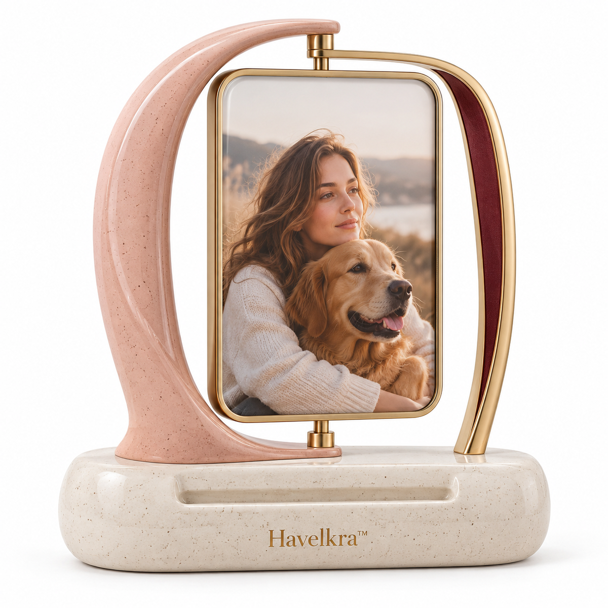 Havelkra™ Sculptural Pivot Photo Frame with Double-Sided Memory Display